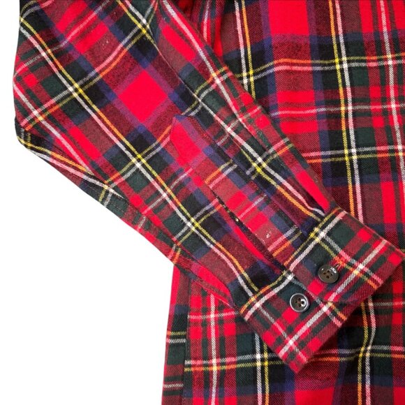 LL Bean Flannel Shirt Womens Size M Long Sleeve‎ Button Down Plaid Red - Picture 4 of 11